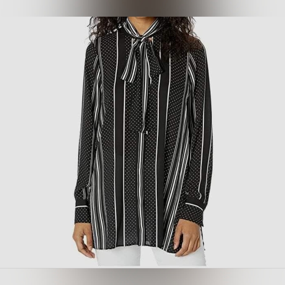 BCBGMAXAZRIA Mixed Print Blouse - Picture 4 of 4